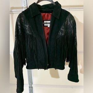 Vintage Leather jacket with a fringe